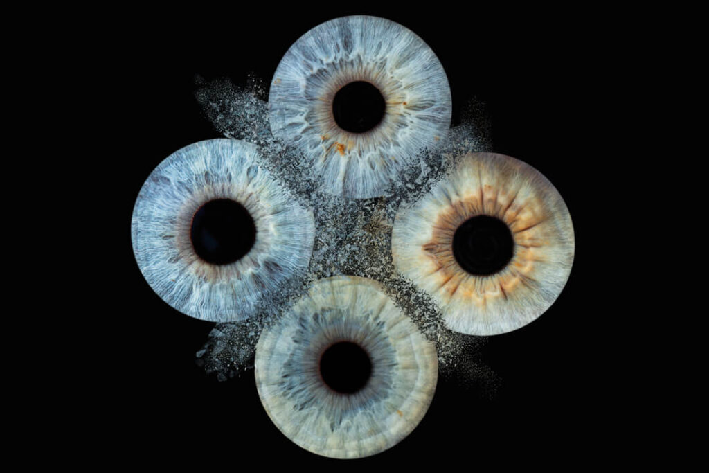 4 eye iris clash edit. Iris photography. Eye photography. The Touring Eye. UK