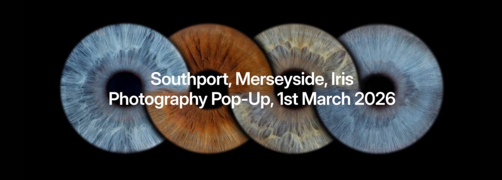 Southport Iris Photography pop-up. Iris photography. Eye photography. Irisography. The Touring Eye. 1st March 2026